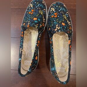 nwot nwob Keds x rifle paper co floral Black & Orange Sneakers 7 ltd edition